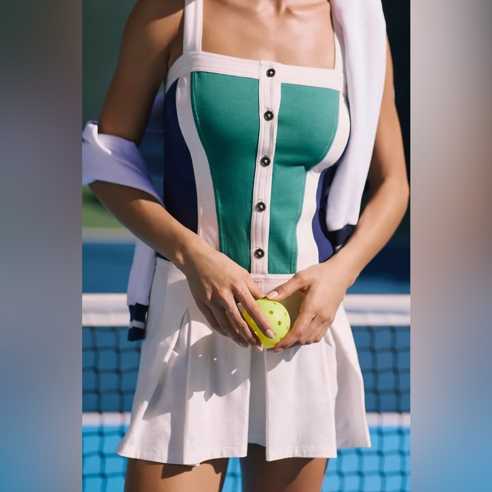 NWT Daily Practice by Anthropologie Sleeveless Pleated Mini Dress Size L - Picture 2 of 7